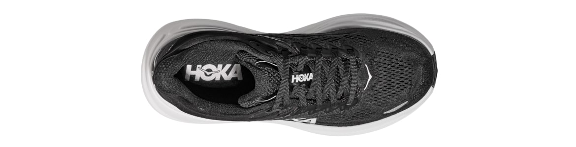 Hoka Bondi 9 Wide czarno-białe - zdjęcie cholewki 