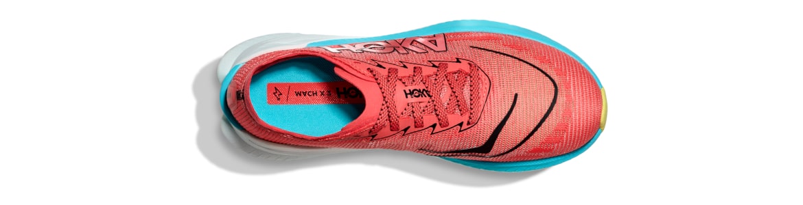 Buty Hoka Mach X 2 damskie czerwono-niebieskie (GFRT) - zdjęcie cholewki