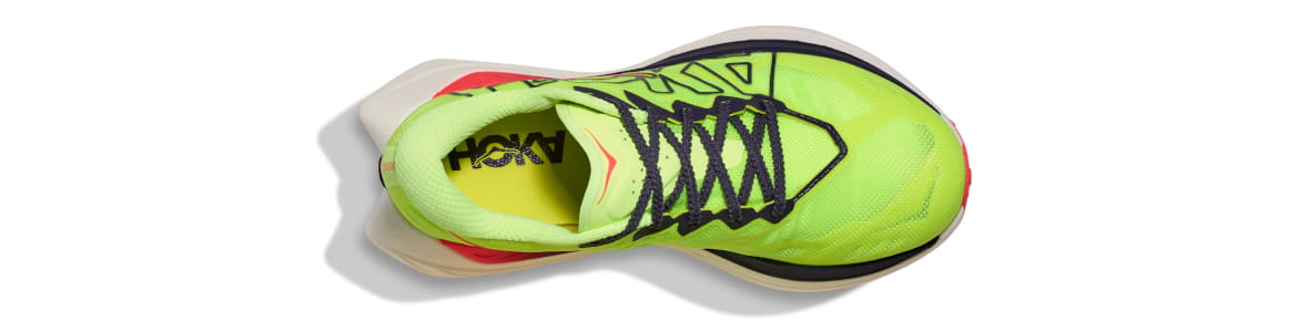 Hoka męskie Rocket X Trail żółto-czerwone (NZN) - zdjęcie cholewki