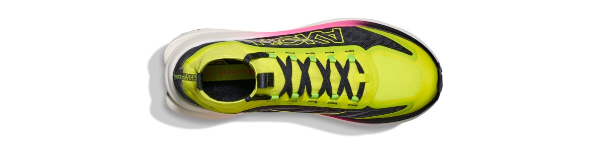 Buty męskie Hoka Tecton x3 czarno-żółte - zdjęcie cholewki 