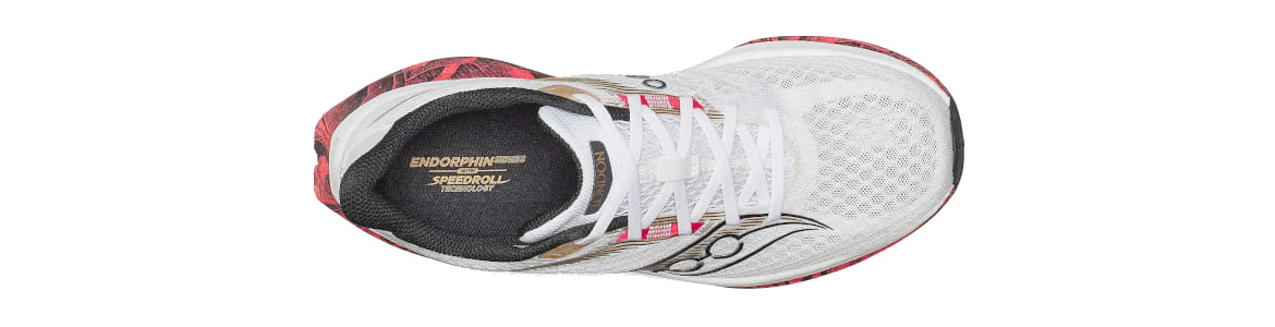 Buty męskie Saucony Endorphin Speed 5 biało-czerwone - zdjęcie cholewki