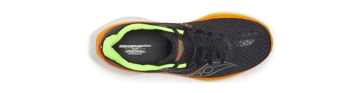 Buty męskie Saucony Endorphin Speed 5 czarno-pomarańczowe - zdjęcie cholewki