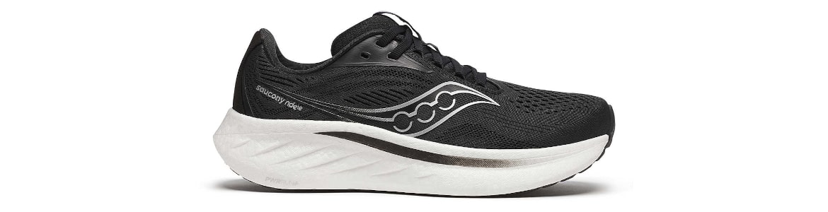 Buty damskie Saucony Ride 18 czarno-białe - zdjęcie podeszwy środkowej