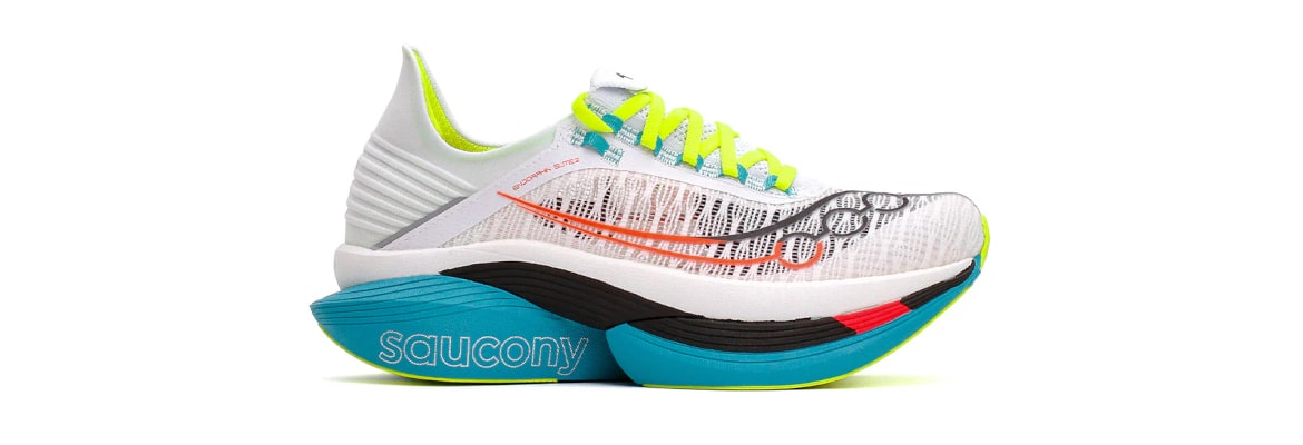 Buty męskie Saucony Endorphin Elite 2 biało-turkusowe - zdjęcie podeszwy środkowej