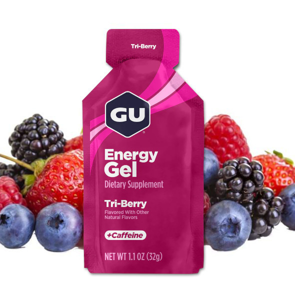 Żel Gu Energy Gel Tri Berry 32 g owoce leśne z kofeiną