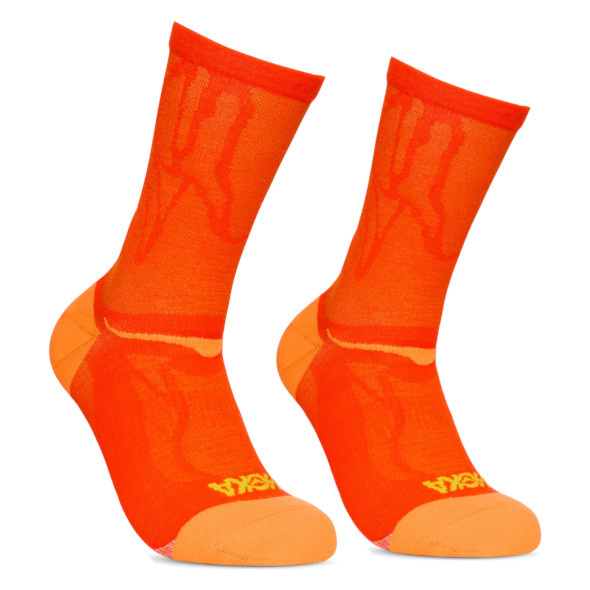 Skarpety Hoka Clifton Crew Run Sock pomarańczowe