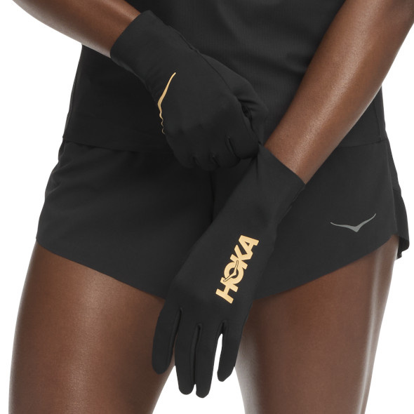 Rękawiczki Hoka Airolite Run Gloves czarno-złote