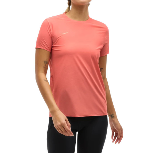 Koszulka Hoka Airolite Run Short Sleeve damska pomarańczowa