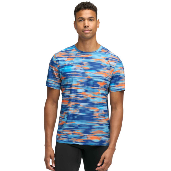 Koszulka Hoka Airolite Short Sleeve 2.0 niebiesko-pomarańczowa męska 