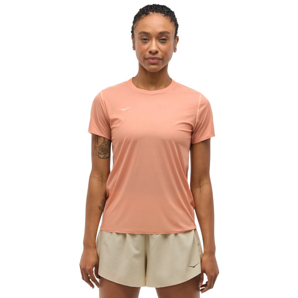 Koszulka Hoka Airolite Run Short Sleeve damska koralowa