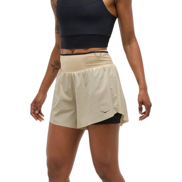 Spodenki Hoka Skyglide Short damskie beżowe