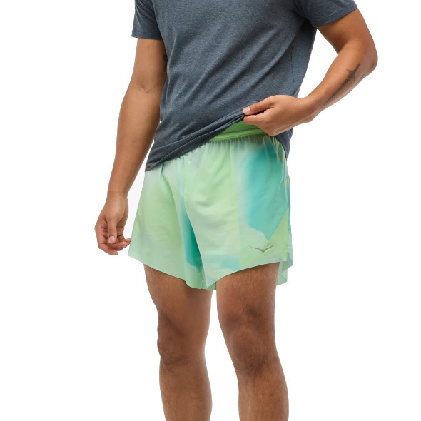 Spodenki Hoka Glide 5'' Short w/Brief niebiesko-zielone męskie 