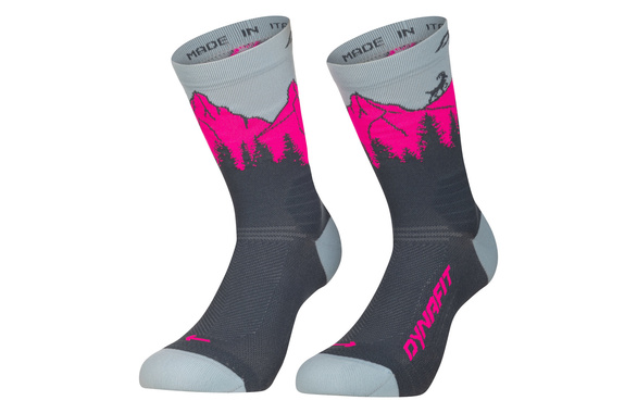 Skarpety Dynafit Traverse Crew Socks szaro-różowe