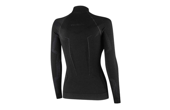 Koszulka termoaktywna Brubeck Extreme Wool LS1665W z wełny merino damska czarna