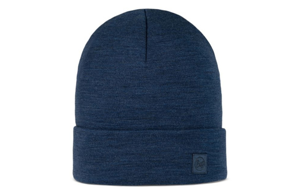 Czapka Buff Merino Wool Solid Night Blue z wełny Merino heavyweight 500 granatowa 