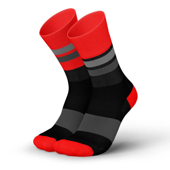 Skarpety Incylence Ultralight Tracks Black Inferno (High Cut) czarno-czerwone