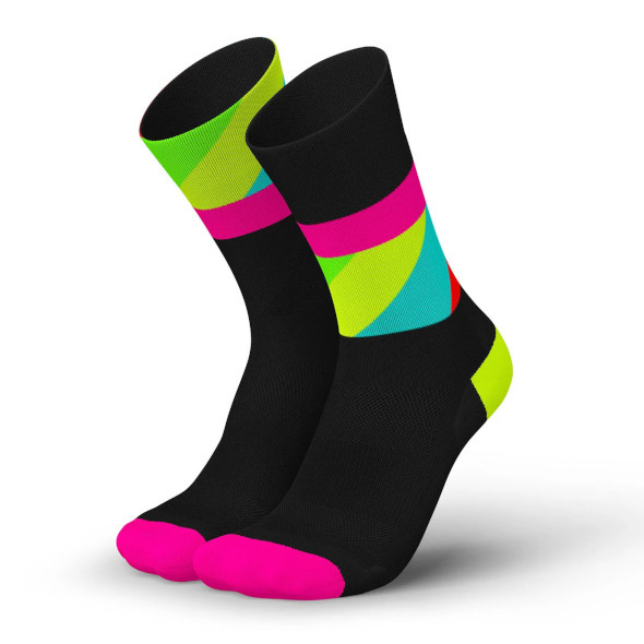Skarpety Incylence Ultralight Strides Black Pink Canary (High Cut) czarno-zielono-różowe