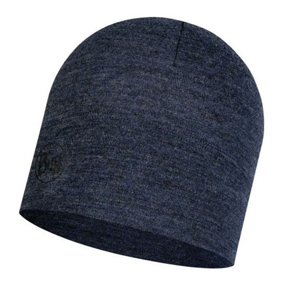Czapka Buff Merino Wool Night Blue Melange z wełny Merino midweight 250 granatowa