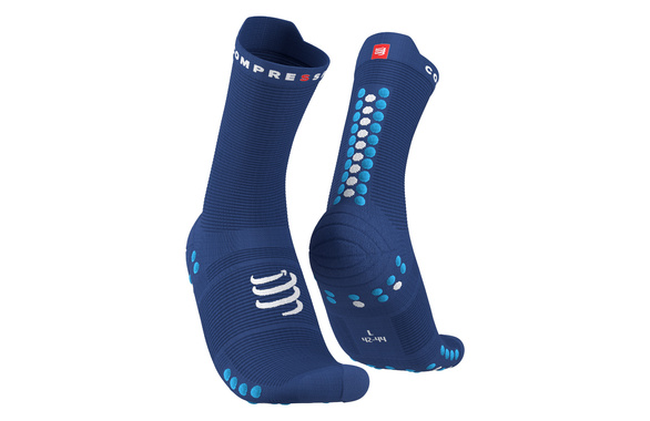 Skarpety Compressport Pro Racing Socks V4.0 Run Hi (Sodalite / Fluo Blue) niebieskie