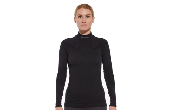 Koszulka termoaktywna Brubeck Extreme Wool LS1665W z wełny merino damska czarna