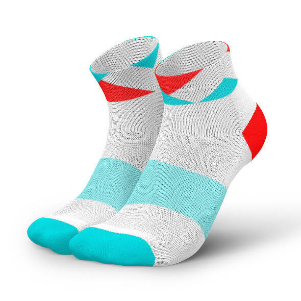 Skarpety Incylence Running Short Peaks Cyan Inferno (Low Cut) biało-niebieskie