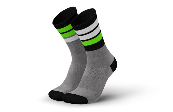 Skarpety Incylence Merino Strive Light Grey Neon Green (High Cut) szaro-czarno-zielone