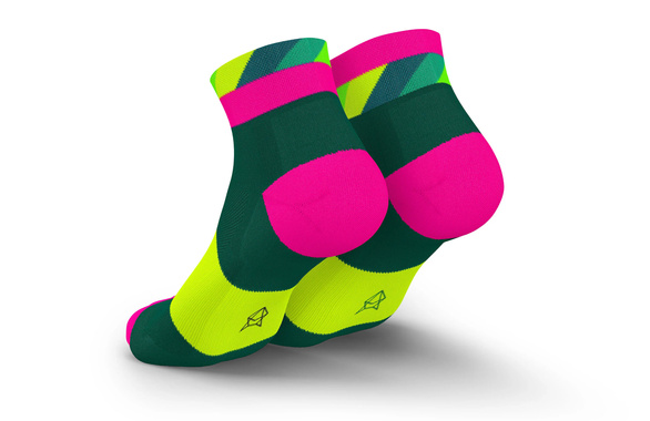 Skarpety Incylence Ultralight Strides Short Petrol Pink (Low Cut) zielono-różowe