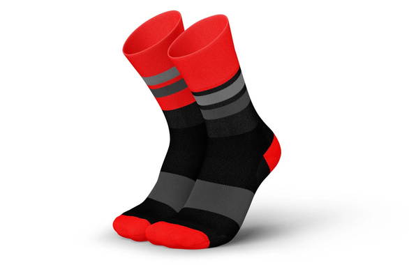 Skarpety Incylence Ultralight Tracks Black Inferno (High Cut) czarno-czerwone