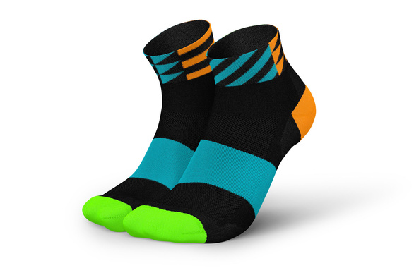 Skarpety Incylence Ultralight Elements Short Black Cyan (Low Cut) czarno-pomarańczowo-niebieskie