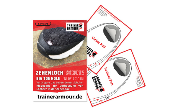 Zestaw naprawczy noska buta Trainer Armour Big Toe Hole Preventer czarny 