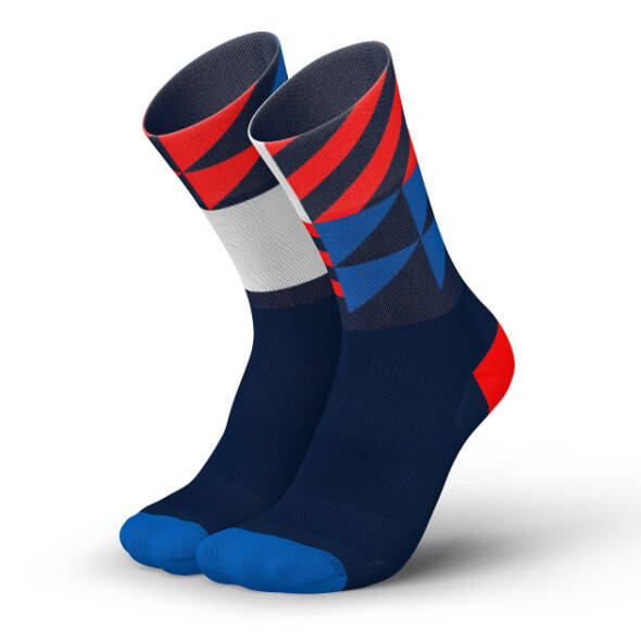 Skarpety Incylence Ultralight Elements Navy Blue Inferno (High Cut) granatowo-czerwone