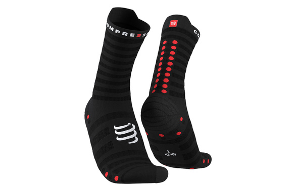 Skarpety Compressport Pro Racing Socks V4.0 Ultralight Run High (Black / Red) czarne