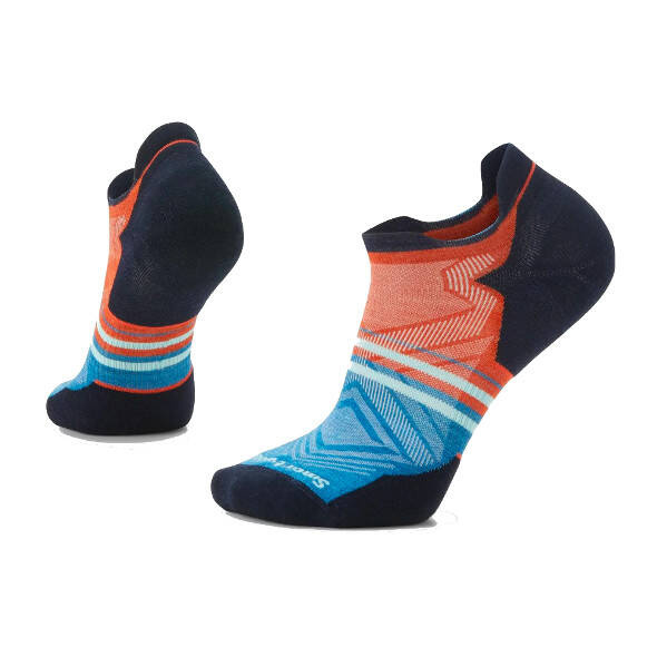 Skarpety Smartwool Run Targeted Cushion Low Ankle Pattern Socks czerwono-niebieskie męskie