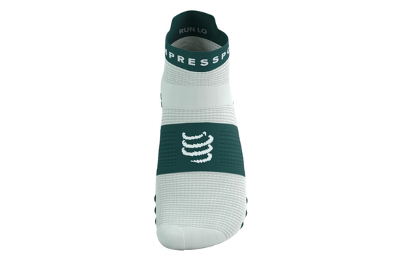 Skarpety Compressport Pro Racing Socks V4.0 Run Low (Sugar / Storm) biało-zielone