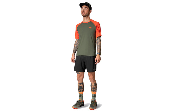 Koszulka Dynafit Alpine Pro S/S Tee zielono-czerwona męska 