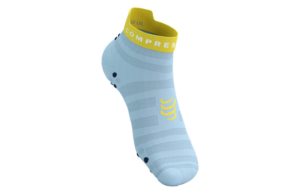Skarpety Compressport Pro Racing Socks V4.0 Ultralight Run Low (Cashmere Blue / Maize) jasnoniebieskie