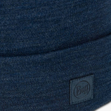 Czapka Buff Merino Wool Solid Night Blue z wełny Merino heavyweight 500 granatowa 