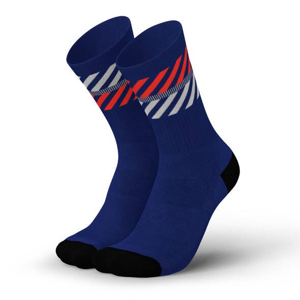 Skarpety Incylence Merino Light Lanes Navy Inferno (High Cut) granatowo-pomarańczowe