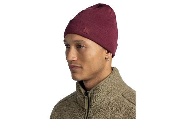 Czapka Buff Merino Wool Hat Tibetan Red heavyweight 500 bordowa