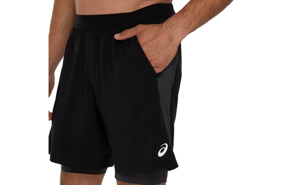 Spodenki Asics Road 2-n-1 7in Short czarne męskie