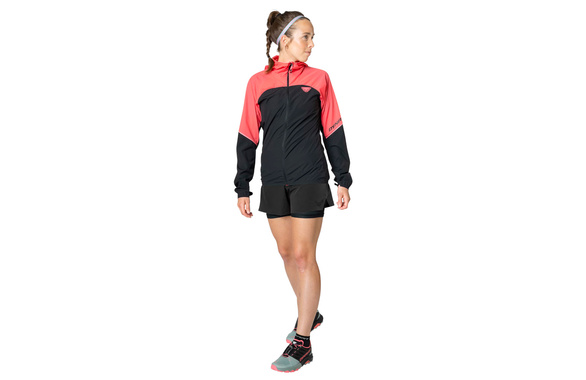 Kurtka Dynafit Alpine Wind Jacket damska koralowo-czarna