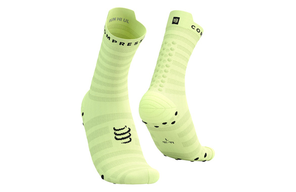 Skarpety Compressport Pro Racing Socks V4.0 Ultralight Run High (Shadow Lime / Black) żółto-czarne