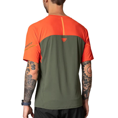 Koszulka Dynafit Alpine Pro S/S Tee zielono-czerwona męska 