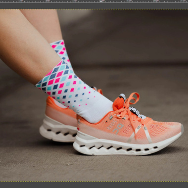 Skarpety Incylence Running Crystals White Pink Cyan (High Cut) biało-różowo-niebieskie