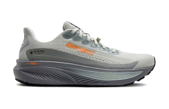Buty Brooks Ghost 17 z membraną G-Tx (wodoodporne) jasnoszare męskie AW25