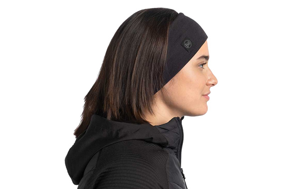 Opaska Buff Merino Wool Headband Solid Black czarna