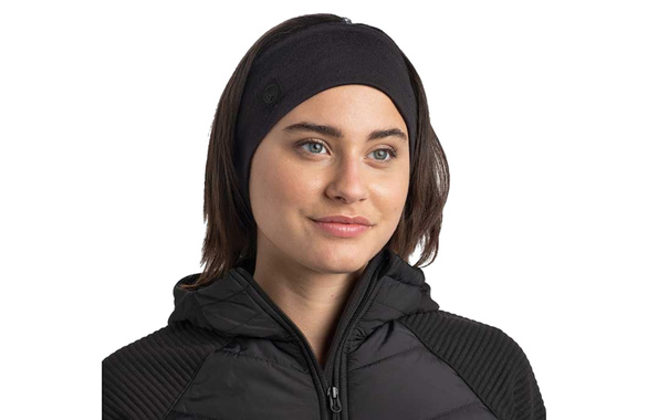 Opaska Buff Merino Wool Headband Solid Black czarna