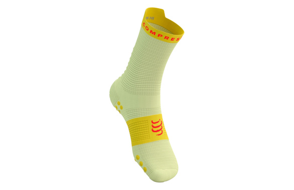 Skarpety Compressport Pro Racing Socks V4.0 Run High (Elf Yellow / Fluo Red) żółto-czerwone