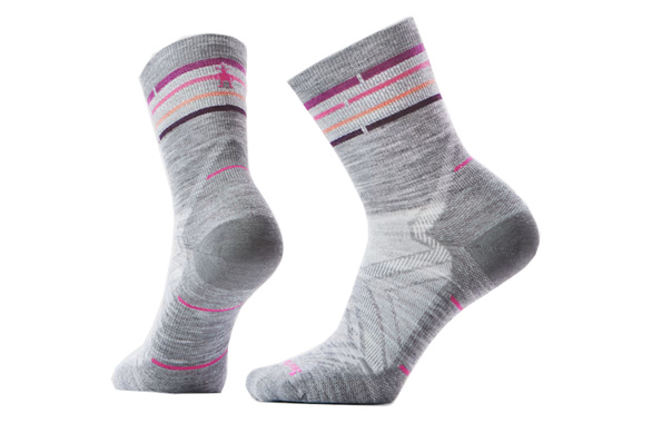 Skarpety Smartwool Run Zero Cushion Mid Crew Socks Light Grey damskie jasnoszare