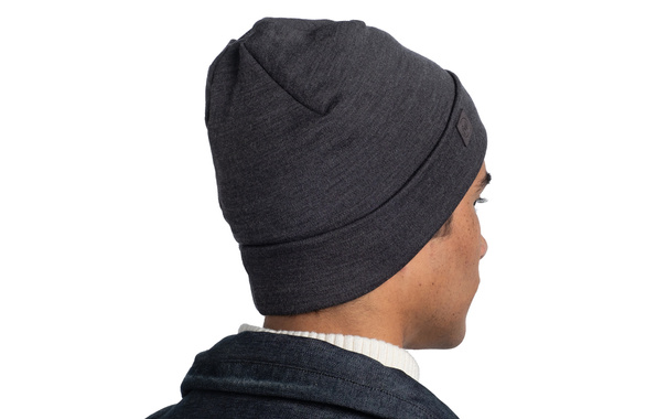 Czapka Buff Merino Wool Solid Grey z wełny Merino heavyweight 500 szara 